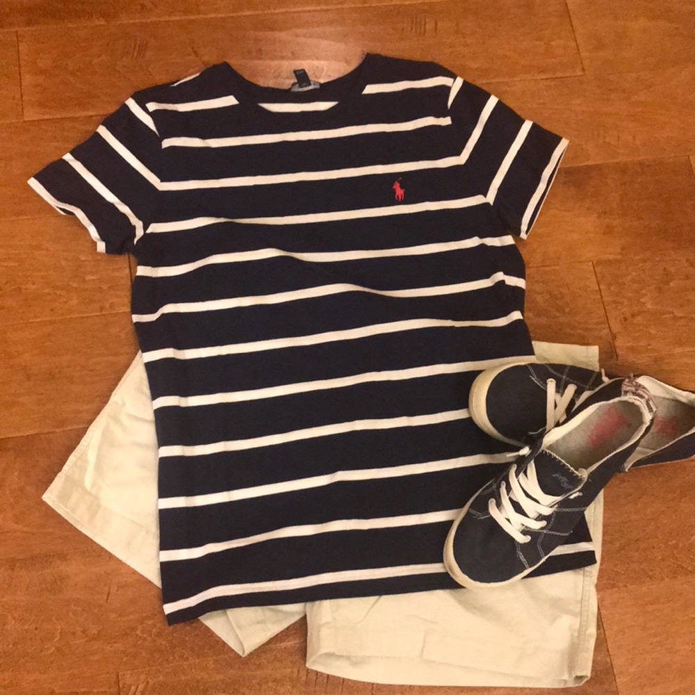 Ralph Lauren Size L Navy striped top
